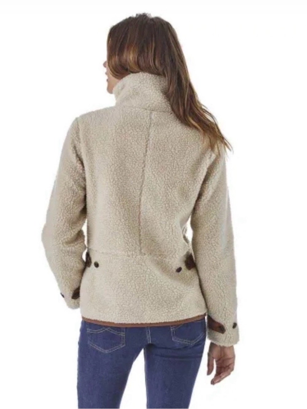 Patagonia Divided Sky Sherpa Fleece Zip Up Jacket in Natural - Picture 3 of 9